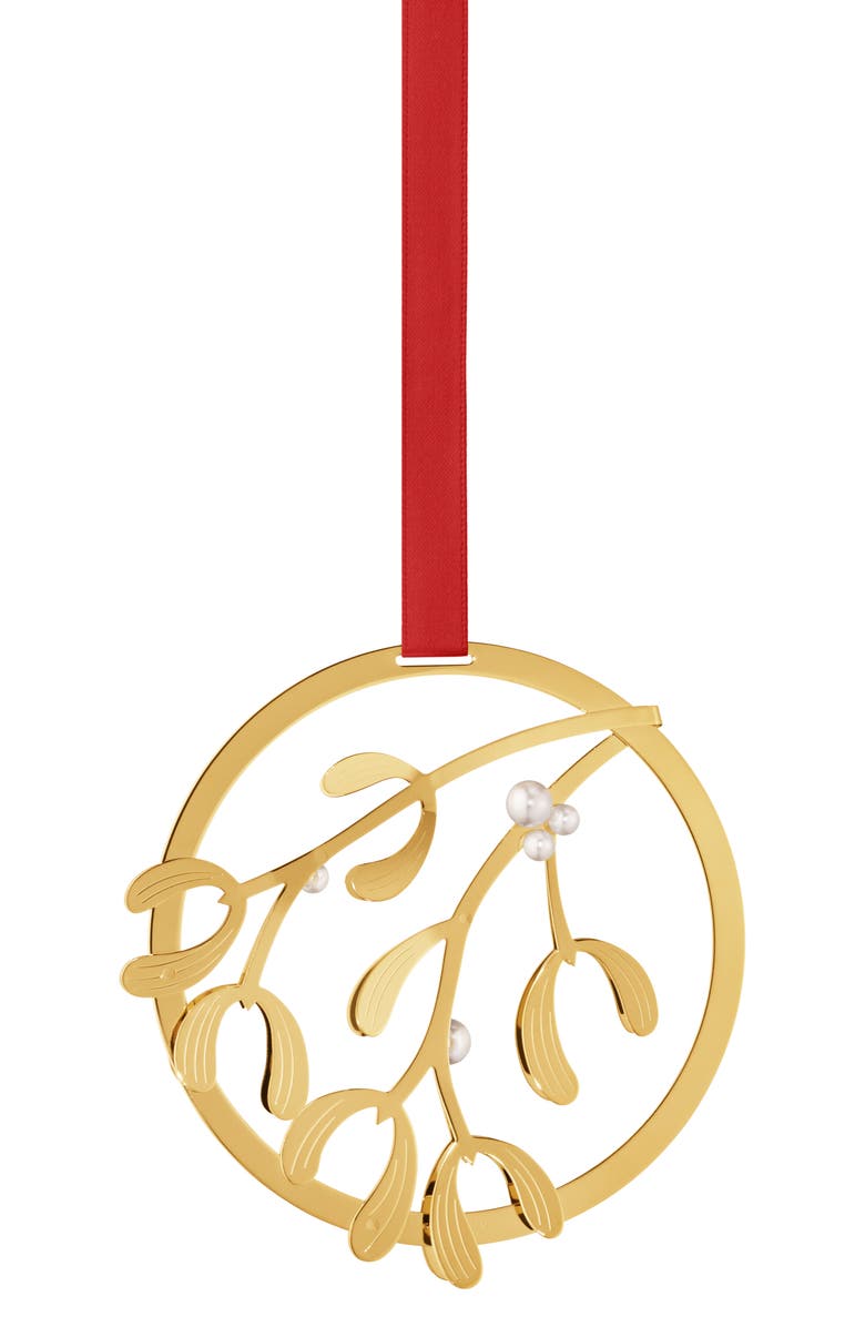 Georg Jensen Christmas Mistletoe Ornament, Main, color, Gold