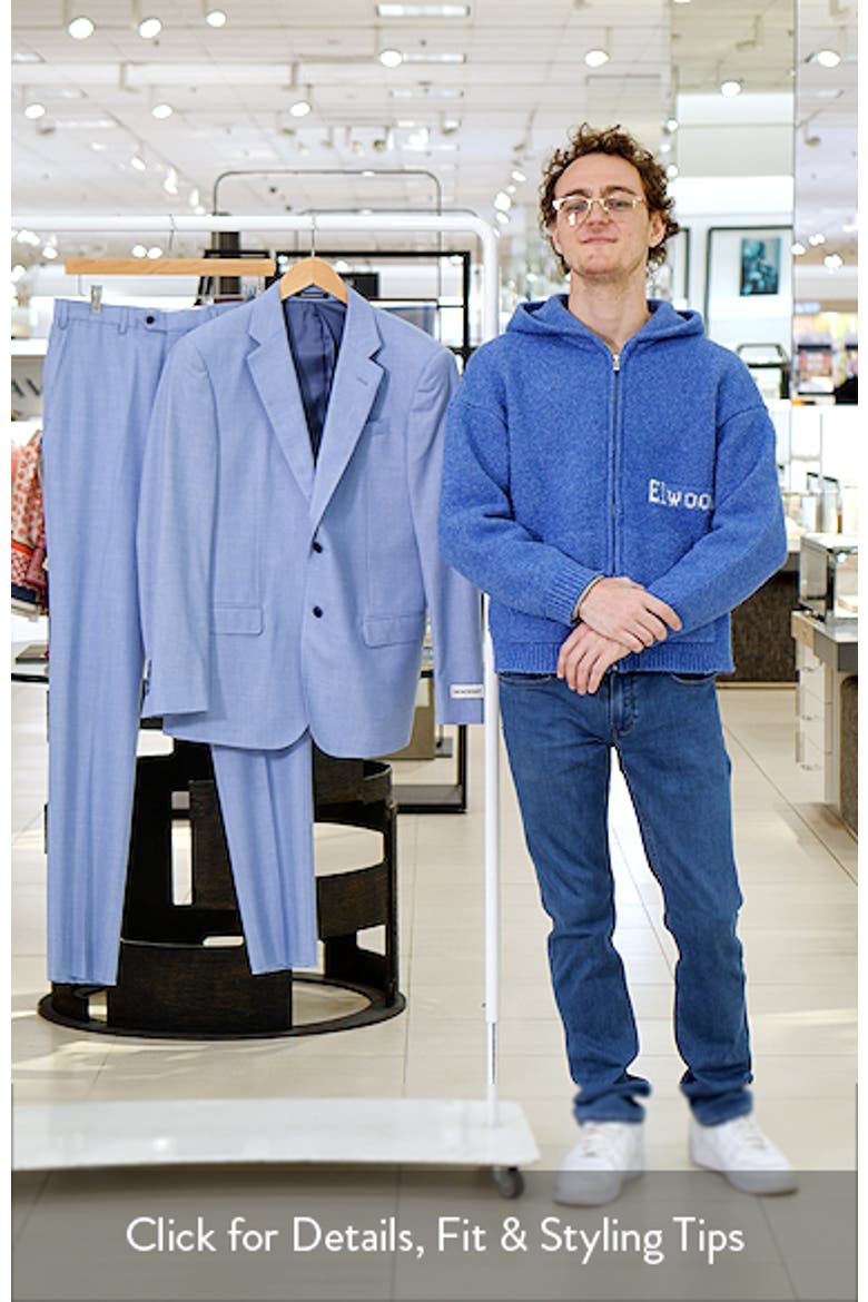 Light Blue Mélange Wool & Silk Blend Suit video