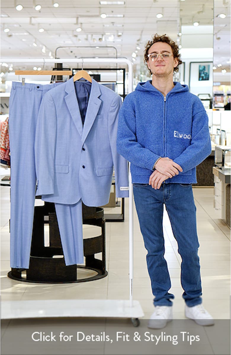 Light Blue Mélange Wool & Silk Blend Suit, sales video thumbnail