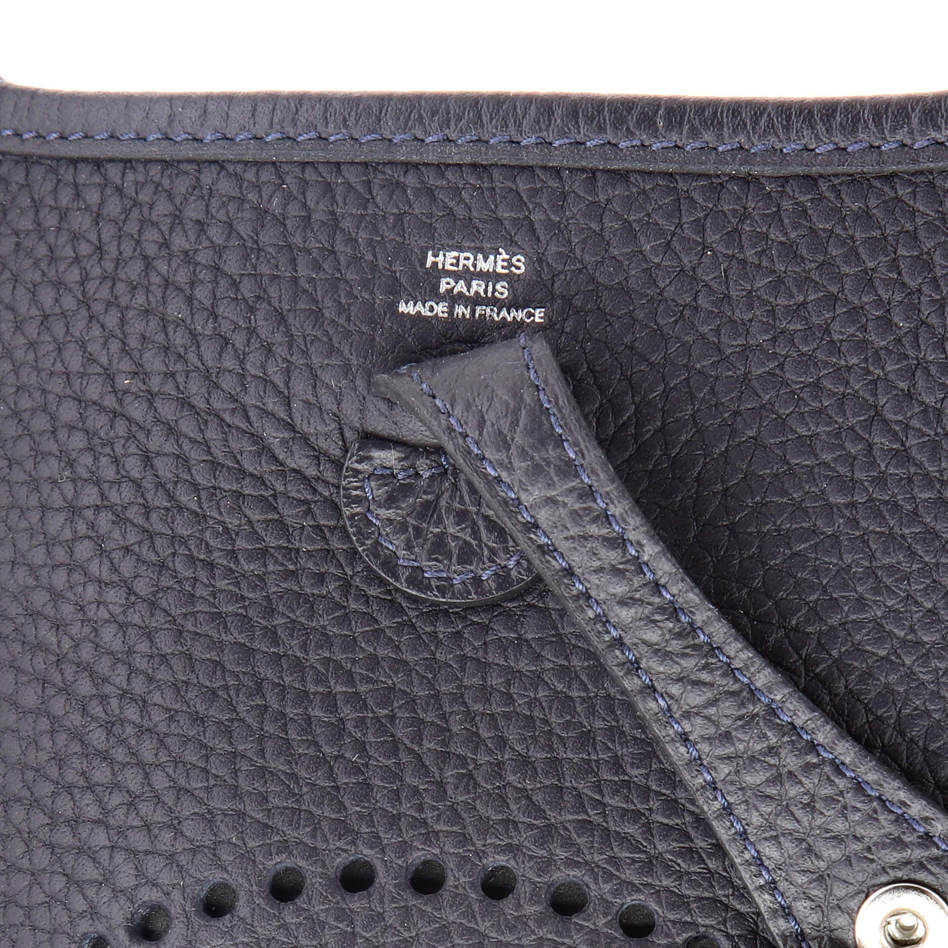 Pre-Owned Hermes Evelyne Bag Gen III Clemence TPM, Alternate, color, Bleu Nuit