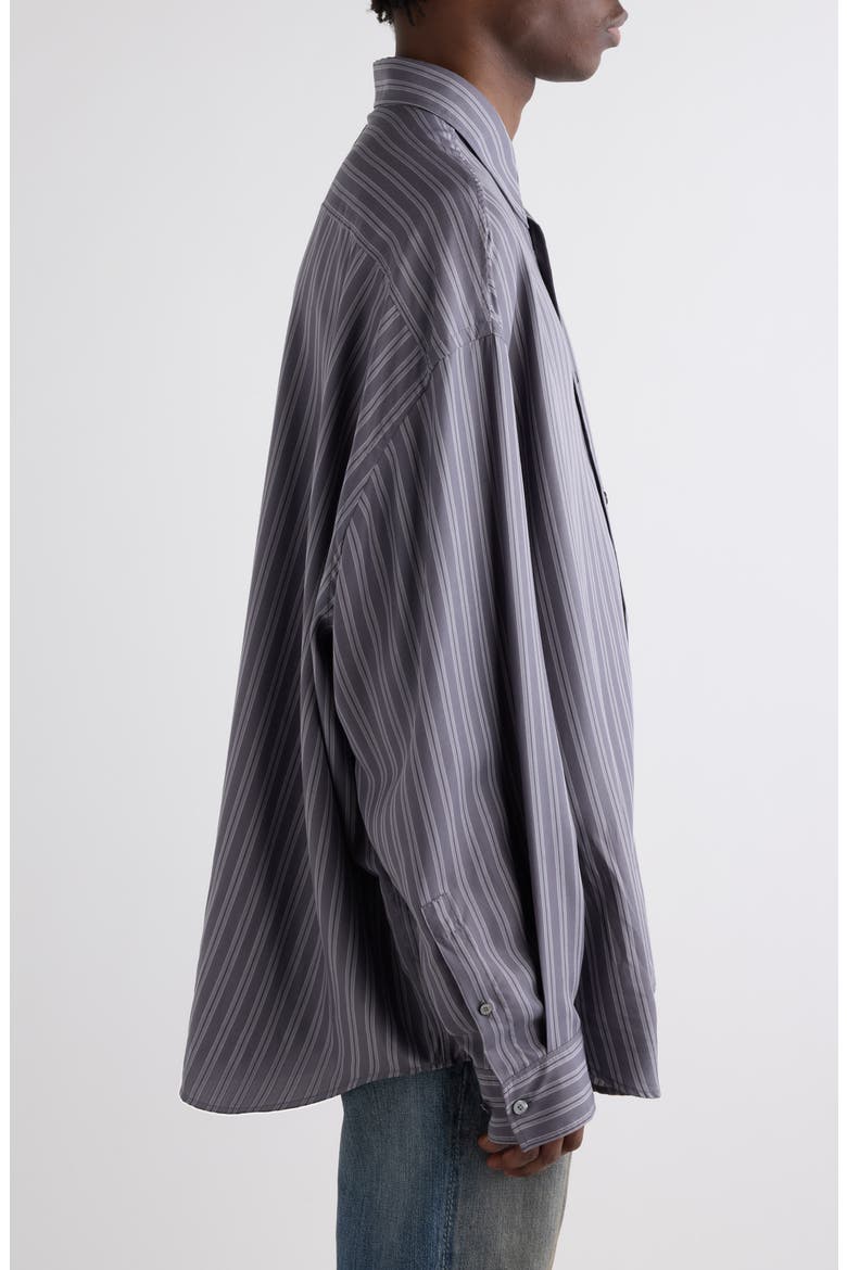Soffia Striped Lyocell Button-Up Shirt, Alternate, color, PURPLE/ MAUVE