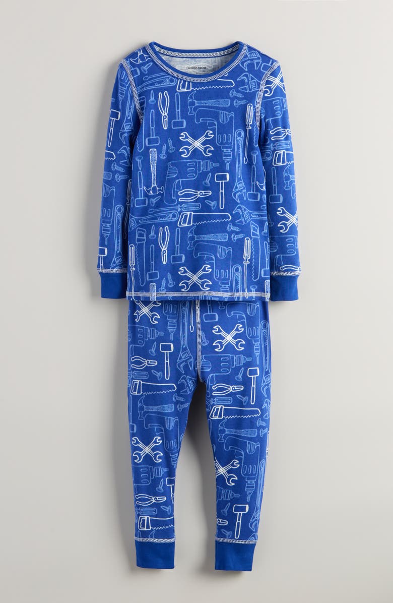 Nordstrom Kids
 Glow in the Dark Fitted Two-Piece Pajamas, Main, color, 