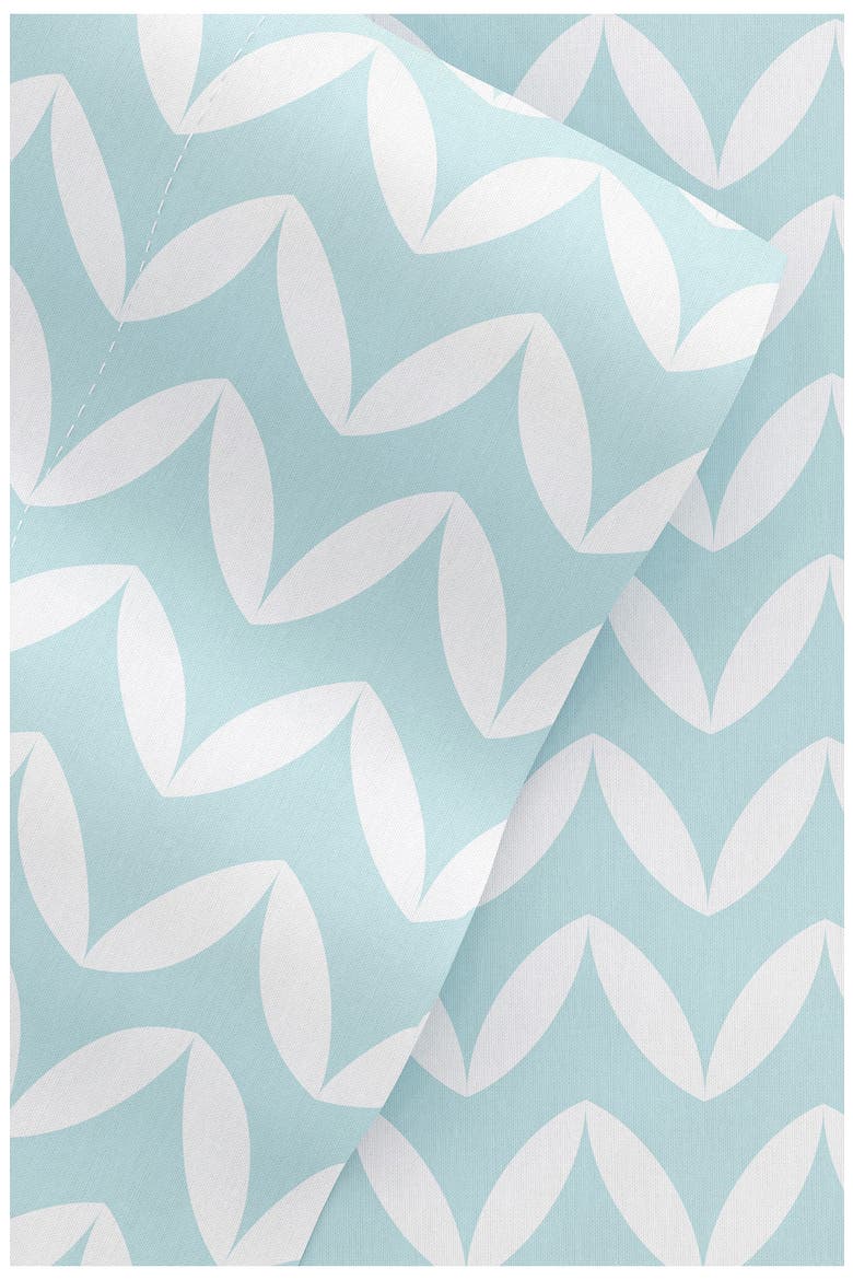 HOME SPUN Premium Ultra Soft Puffed Chevron Pattern 4-Piece Bed Sheet Set, Alternate, color, LIGHT BLUE
