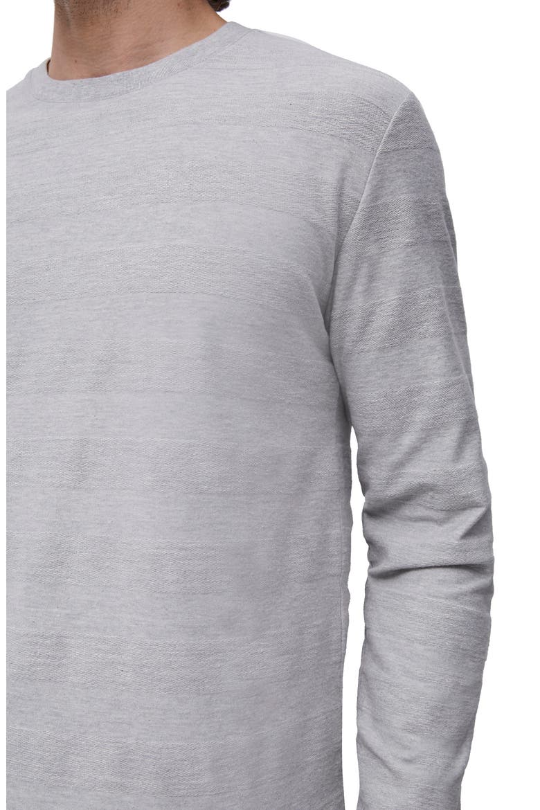 Textured Stripe Long Sleeve T-Shirt, Alternate, color, LIGHT GREY MELANGE