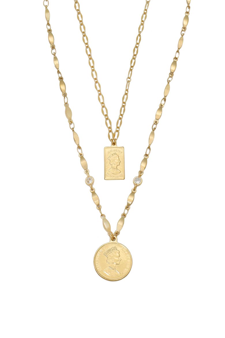 Set of 2 Pendant Necklaces, Alternate, color, GOLD