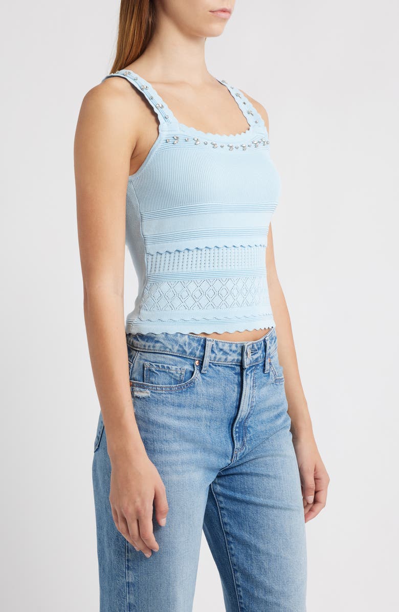 Lipsy Embellished Knit Camisole, Alternate, color, Blue