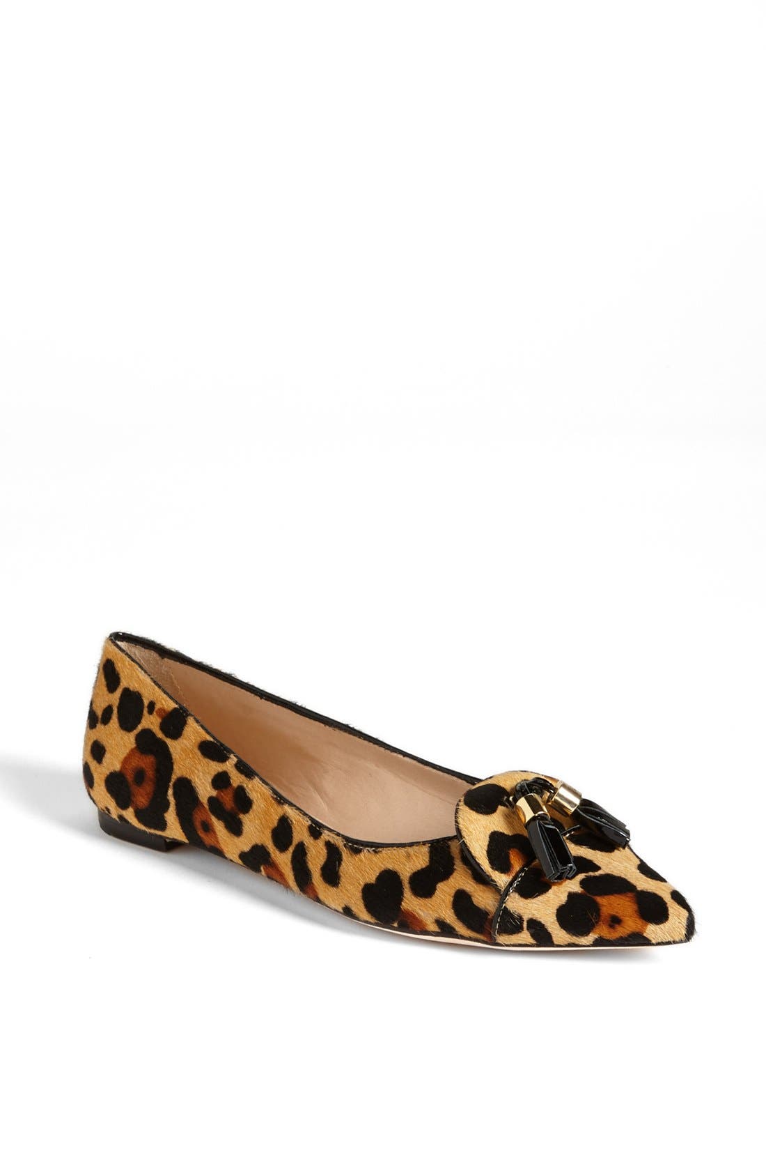 'grenada' pointed toe flat, Main, color, LEOPARD HAIRCALF PRINT