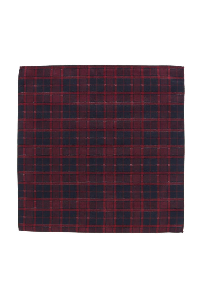 Kincade Red Blackwatch Plaid Silk Pocket Square, Alternate, color, Red Plaid