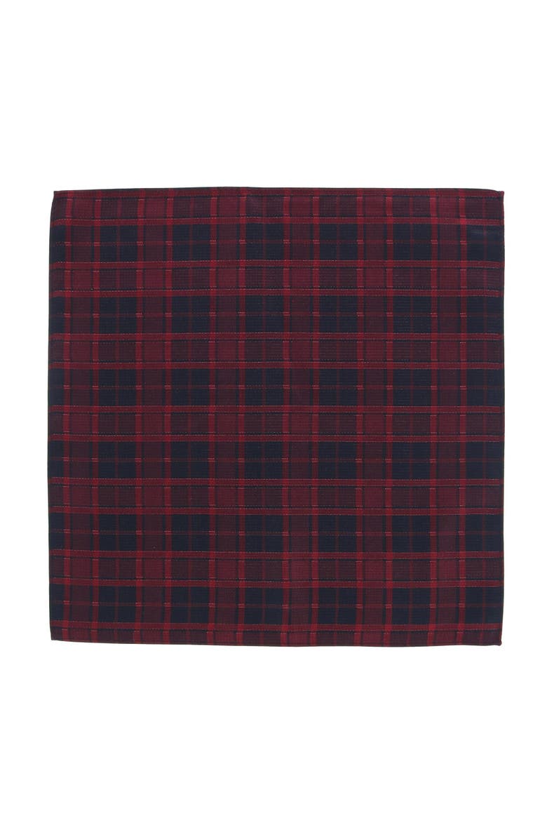 Trafalgar Kincade Red Blackwatch Plaid Silk Pocket Square, Alternate, color, Red Plaid