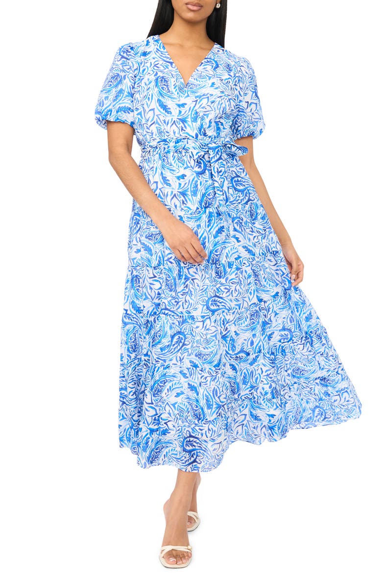 Puff Sleeve Maxi Dress, Main, color, OPULANT BLUE