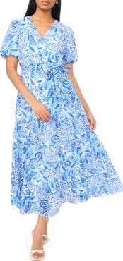 Halogen® Puff Sleeve Maxi Dress