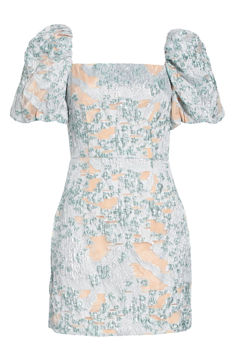 Elliatt Floral Jacquard Puff Sleeve Sheath Dress, Alternate, color,