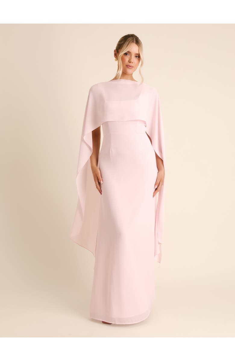 Six Stories Square Neck Chiffon Bridesmaid Dress, Alternate, color, Ballet Pink