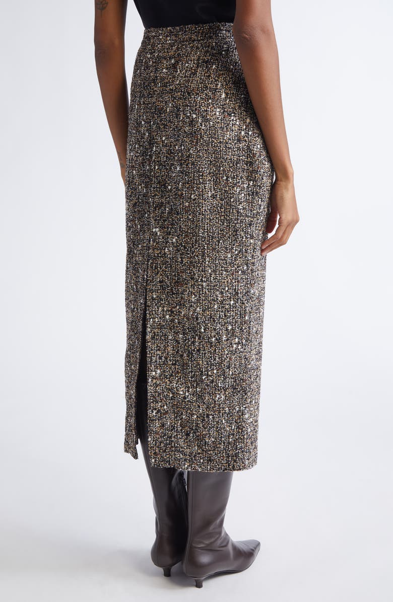 ST. JOHN Tweed Midi Pencil Skirt, Alternate, color, Black Ecru Multi