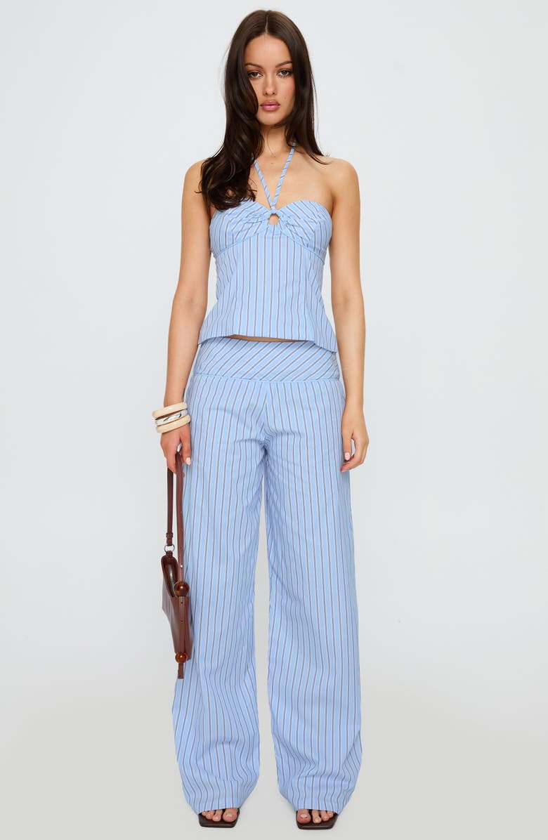 Princess Polly Sofea Stripe Wide Leg Pants, Alternate, color, Blue Stripe