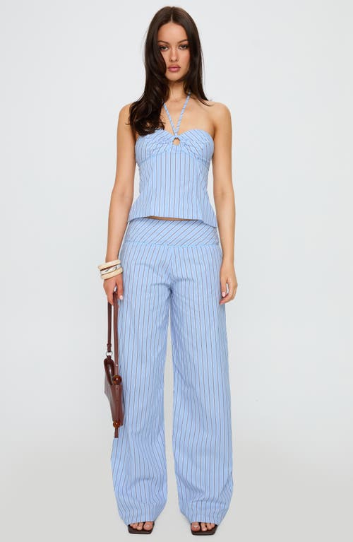 Princess Polly Sofea Stripe Wide Leg Pants In Blue