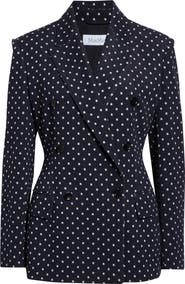 Max Mara Double Breasted Dot Jacquard Knit Jacket
