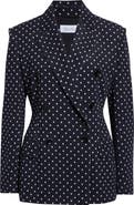 Max Mara Double Breasted Dot Jacquard Knit Jacket