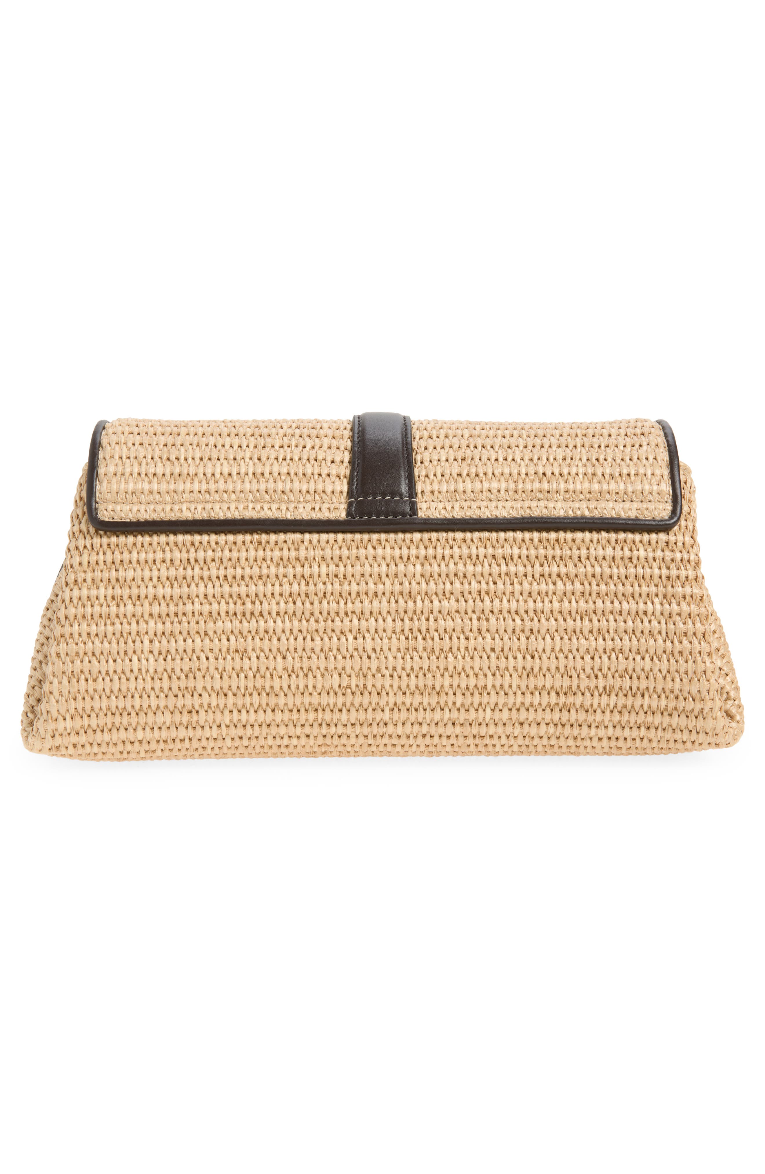 FERRAGAMO Mia Raffia Crossbody Bag, Alternate, color, Naturale Testa Di Moro