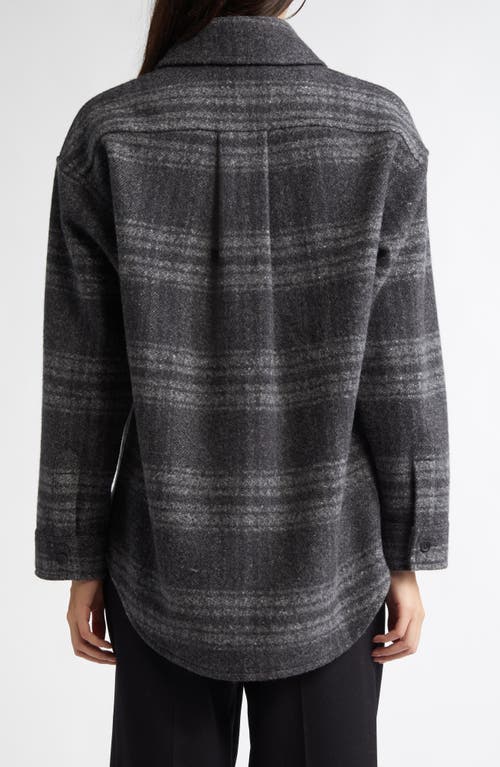 Johnstons Of Elgin Oversize Donegal Cashmere & Wool Button-up Shirt In Gray