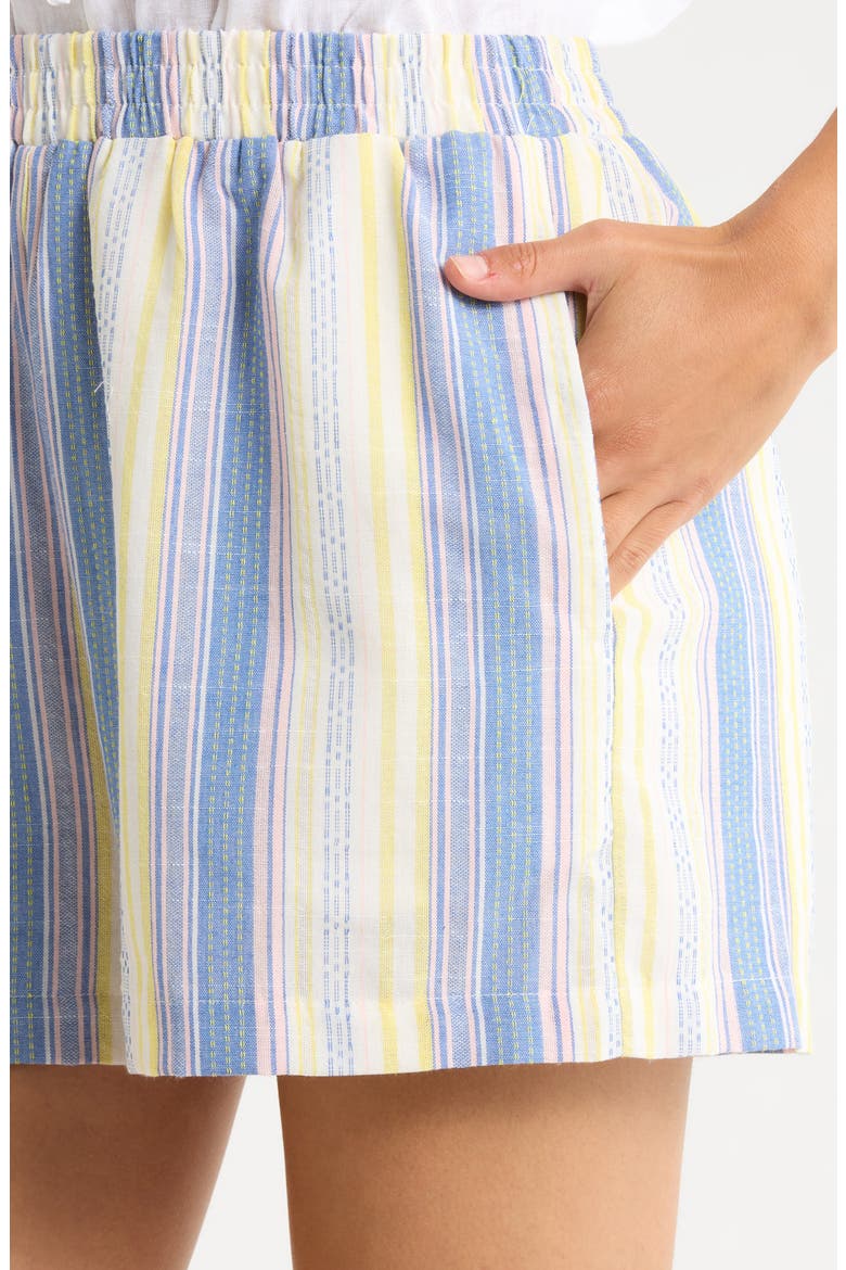 Vexie Striped High Waisted Shorts, Alternate, color, BLUE-MULTI