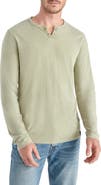 Lucky Brand Notch Neck Mineral Wash Long Sleeve T-Shirt
