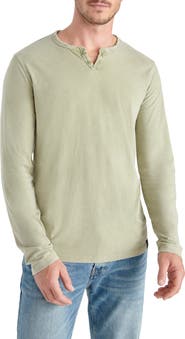 Lucky Brand Notch Neck Mineral Wash Long Sleeve T-Shirt