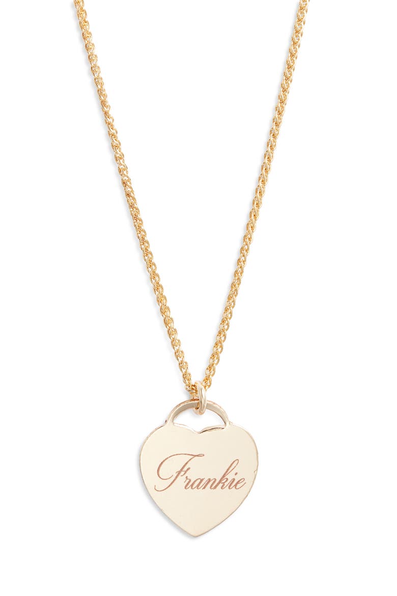 Alice Personalized Heart Pendant Necklace, Main, color, GOLD