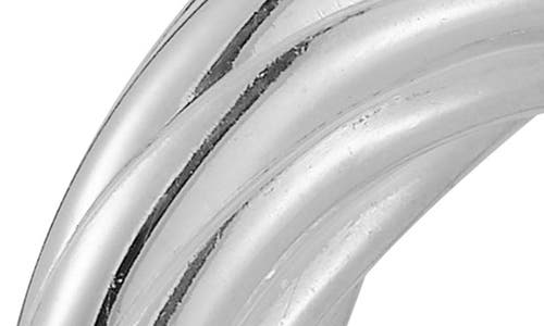 Chloe & Madison Chloe And Madison Twisted Flat Hoop Earrings In Silver