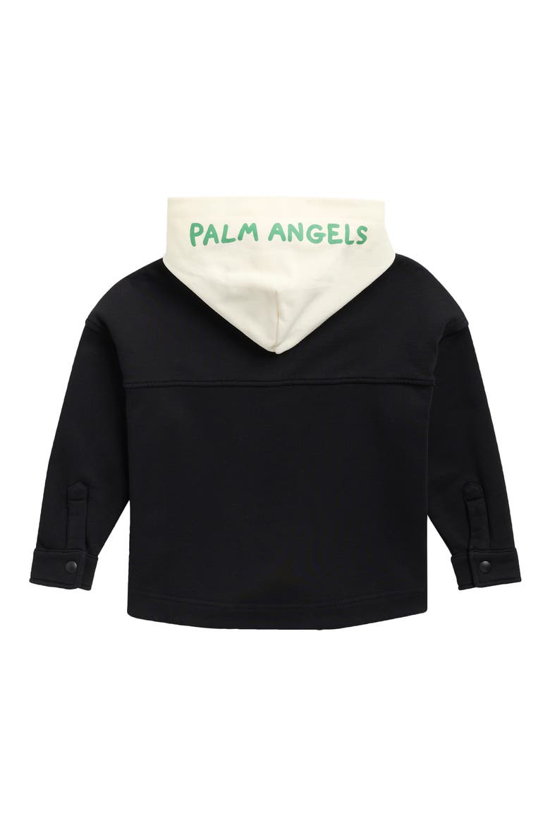 Kids' Fleece Logo Hoodie, Main, color, BLACK/ GREEN