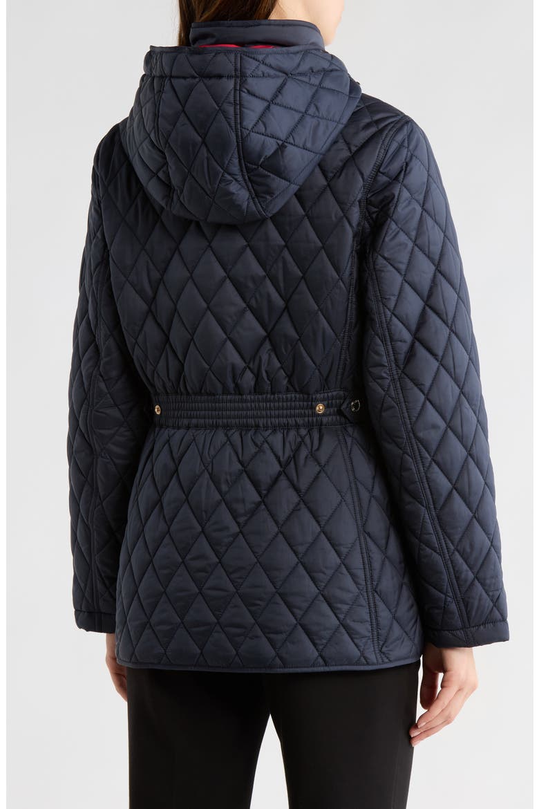 Hooded Diamond Quilted Jacket, Alternate, color, NAVY