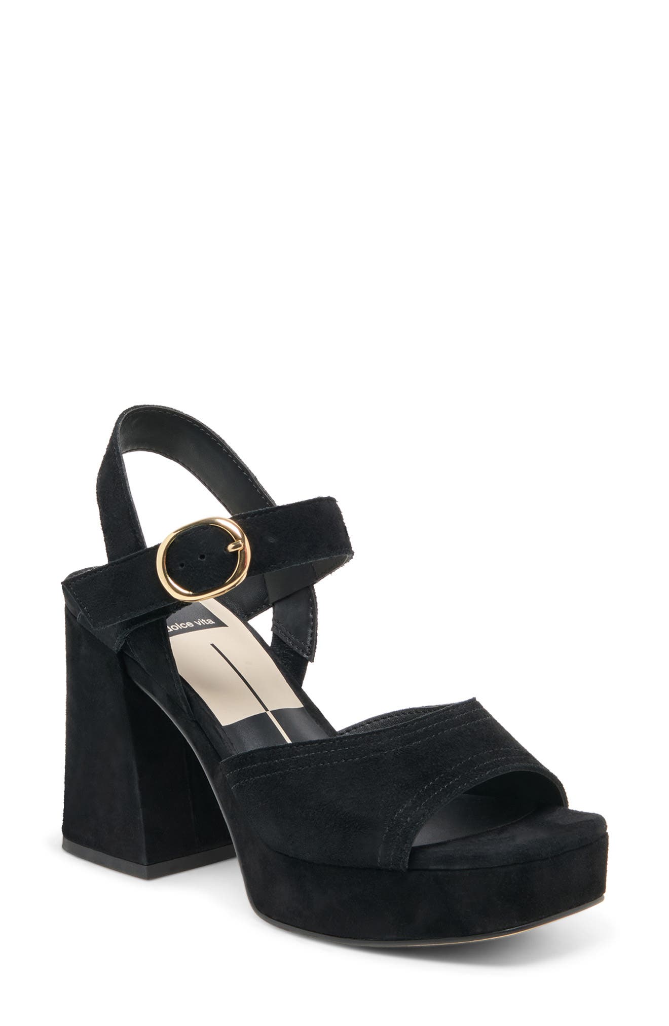 Fatima Leather Platform Sandal, Main, color, ONYX SUEDE