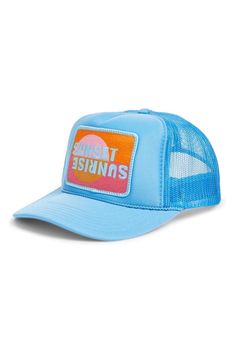 Sunset Sunrise Trucker Hat, Main, color, BLUE