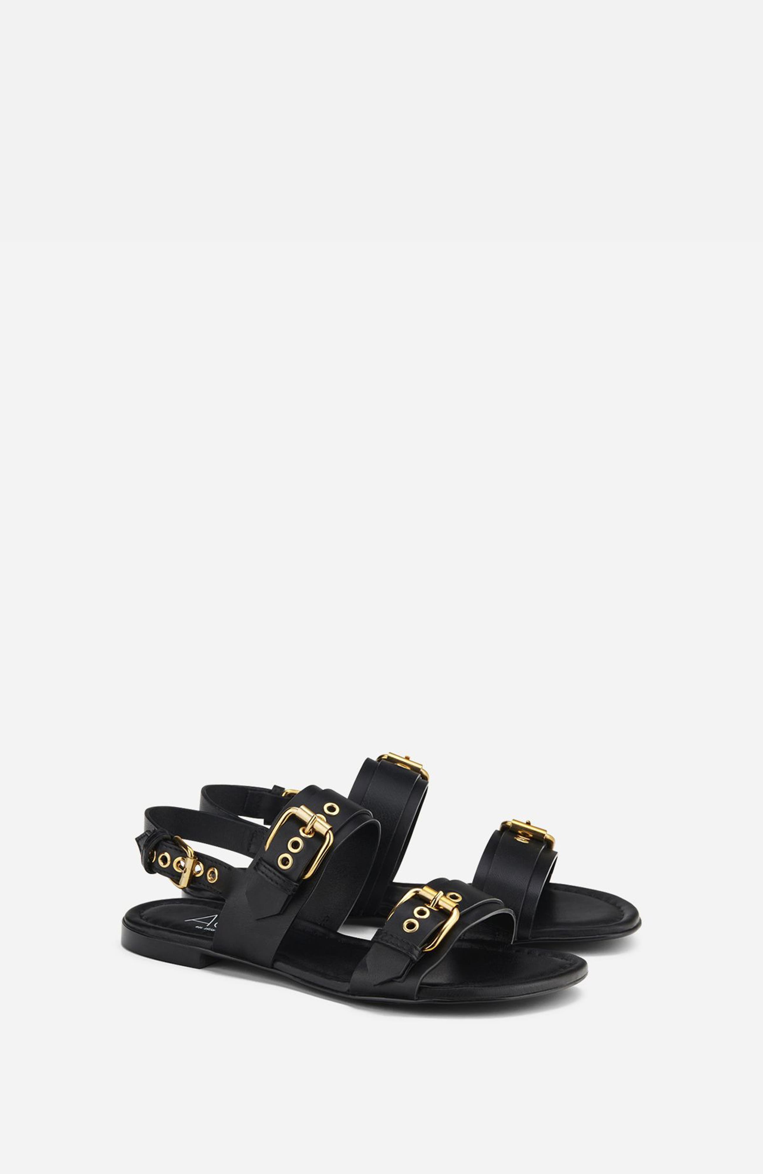 AGL Summer Multi Buckles Sandal, Alternate, color, Black Nappa