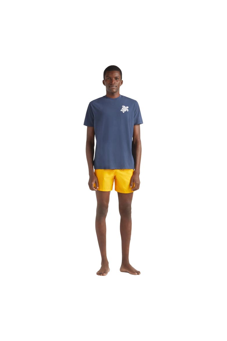Men Organic Cotton T-shirt Big Turtle Embroidery, Alternate, color, Navy