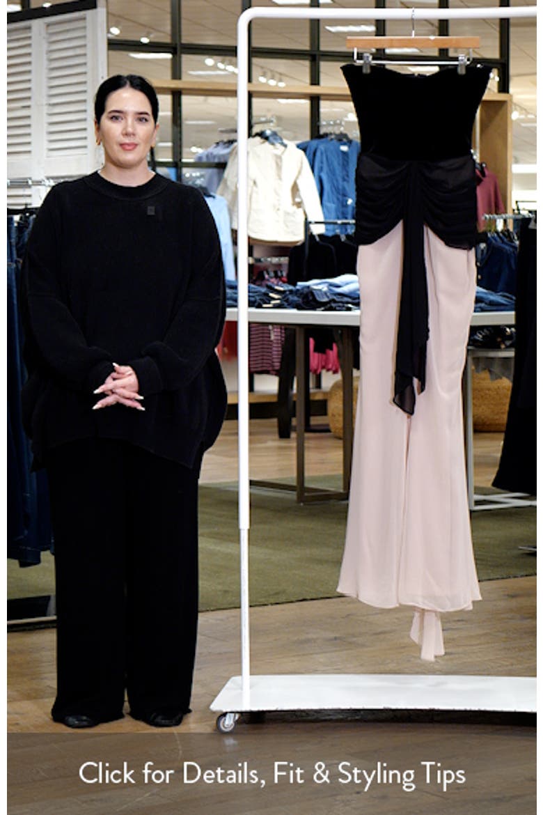 Clara Velvet & Chiffon Drape Corset Gown video