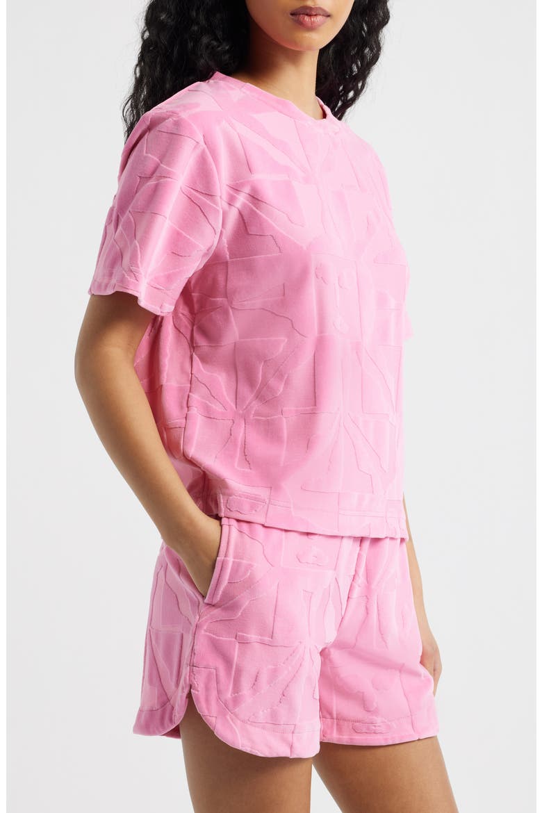Textured French Terry Shirt, Alternate, color, WILD ORCHID