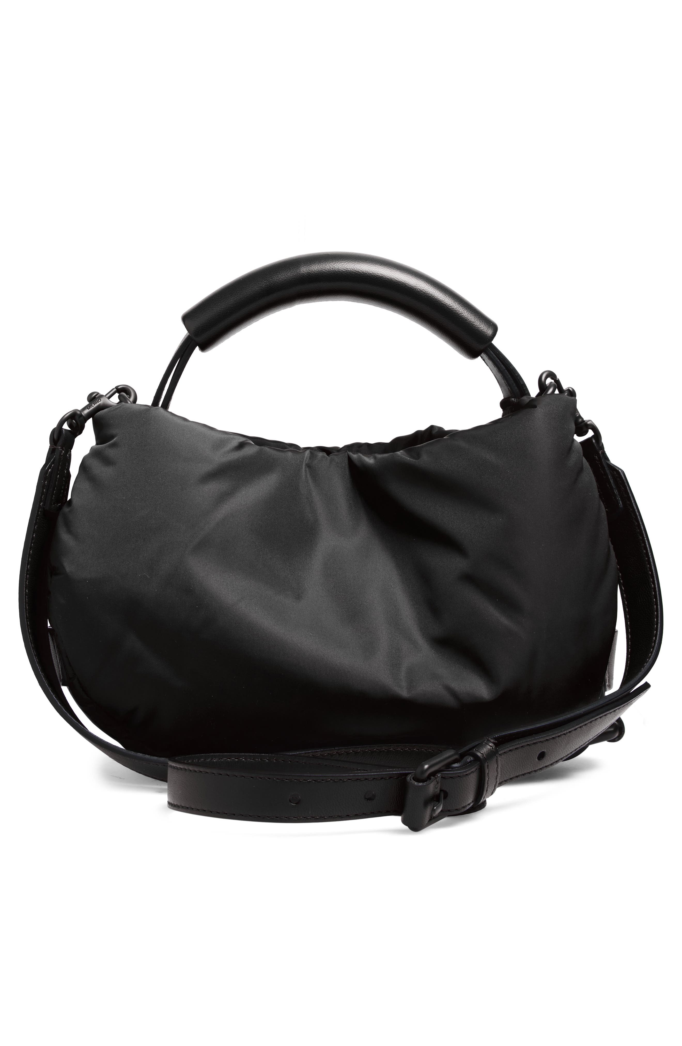 Moschino Handle Me Nylon Top Handle Bag, Alternate, color, Black 00B On2