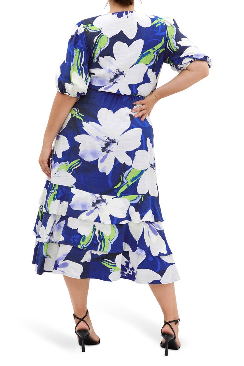 Bri Floral Midi Dress, Alternate, color, LIMELIGHT FLORAL