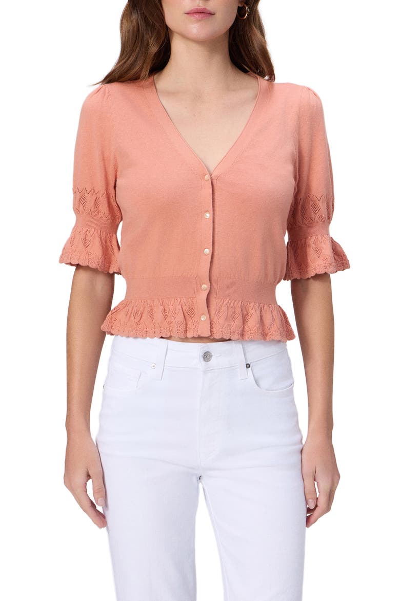 Vetra Cotton & Silk Blend Sweater, Main, color, PEACH TEA