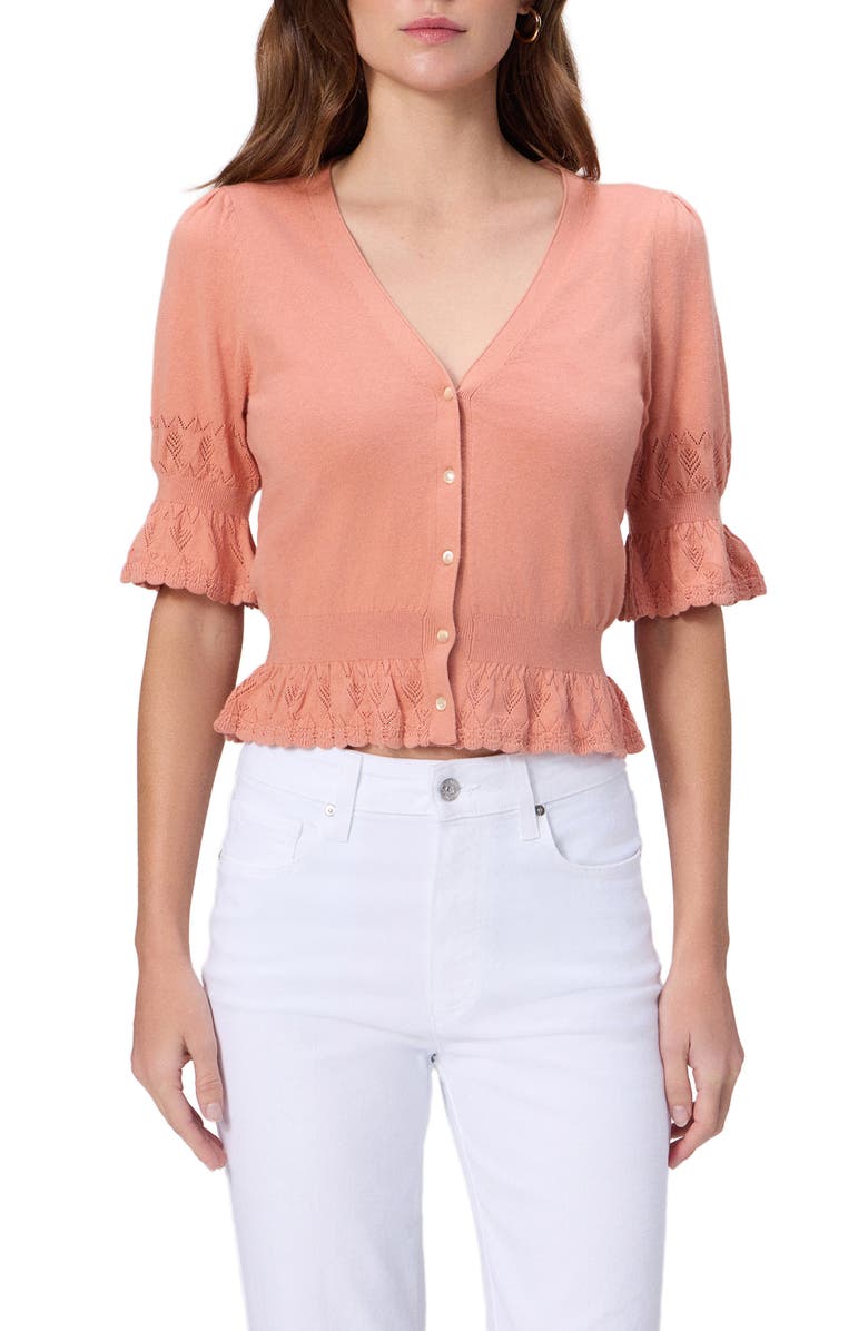PAIGE Vetra Cotton & Silk Blend Sweater, Main, color, Peach Tea