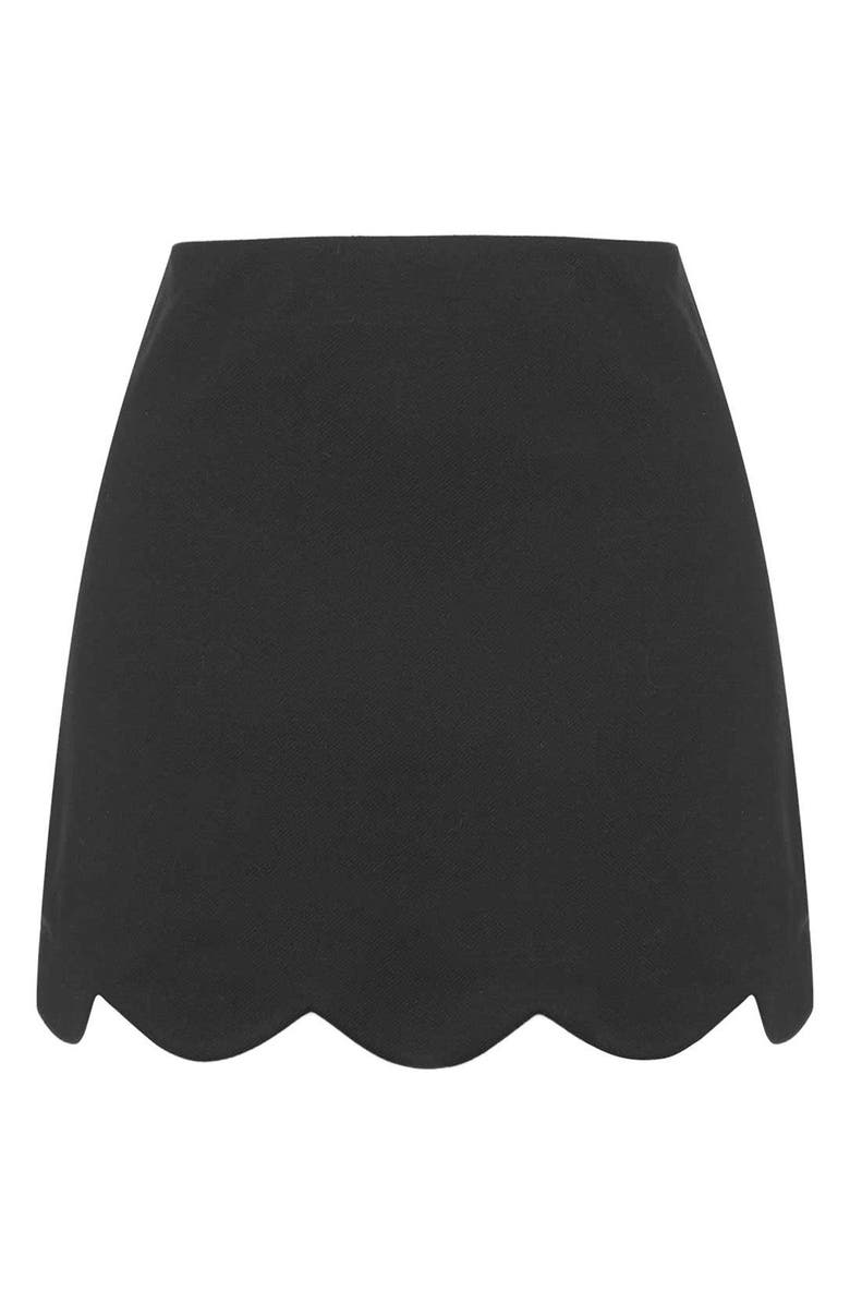 Topshop Scallop Hem Miniskirt, Alternate, color, 