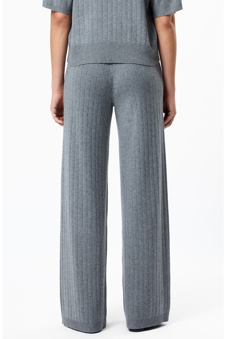 Javiar Rib Knit Wide Leg Pants, Alternate, color, MED HEATHER GREY