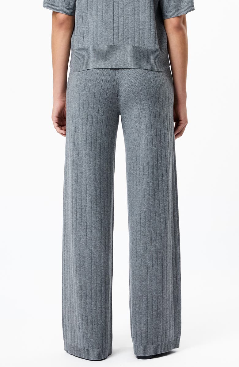 French Connection Javiar Rib Knit Wide Leg Pants, Alternate, color, Medium Heather Grey