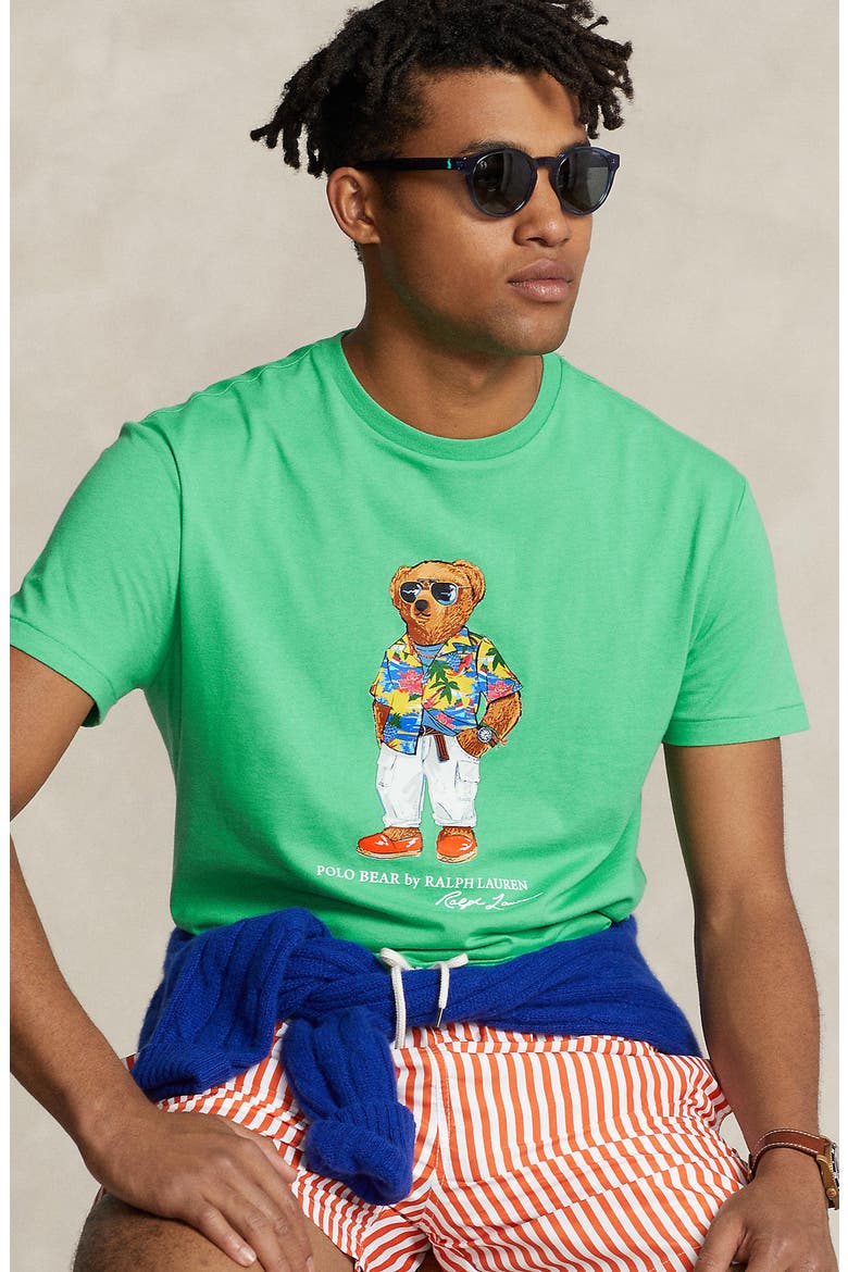 Polo Bear Graphic T-Shirt, Alternate, color, VNYRD GREEN BEACH CLUB BEAR