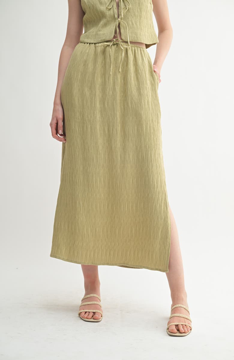 Lush Textured Midi Skirt, Alternate, color, Light Sage