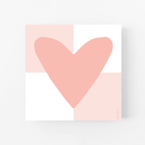 Pink Heart 6" x 6" Square Love Notepad (100 Heavyweight Tear-Off Sheets)
