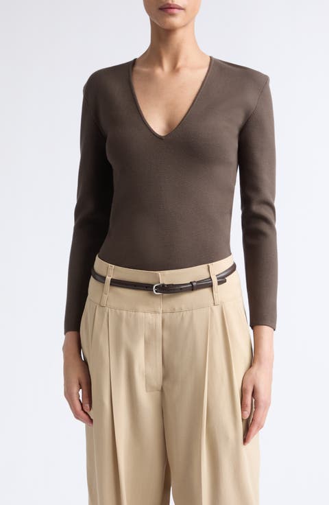 Compact Knit V-Neck Sweater