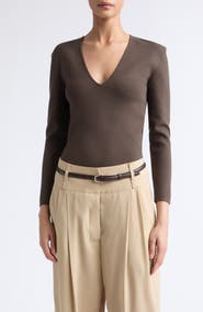 TOTEME Compact Knit V-Neck Sweater