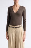 TOTEME Compact Knit V-Neck Sweater